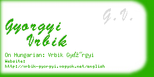 gyorgyi vrbik business card